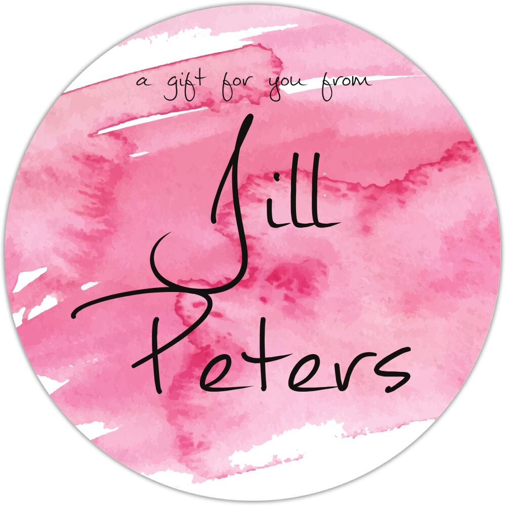 Pink Watercolor Circle Gift Sticker