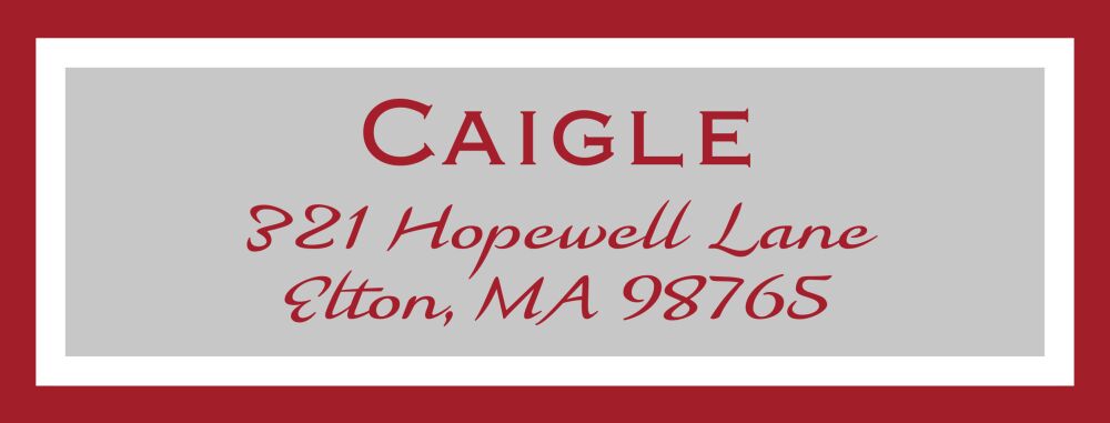 Crimson and Grey Simple Return Address Label