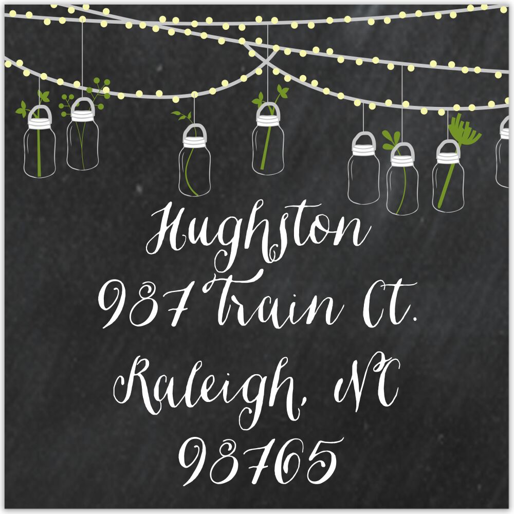 Mason Jar Square Return Address Sticker