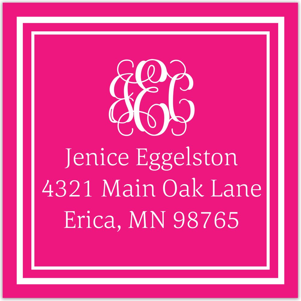 Monogrammed Square Return Address Sticker