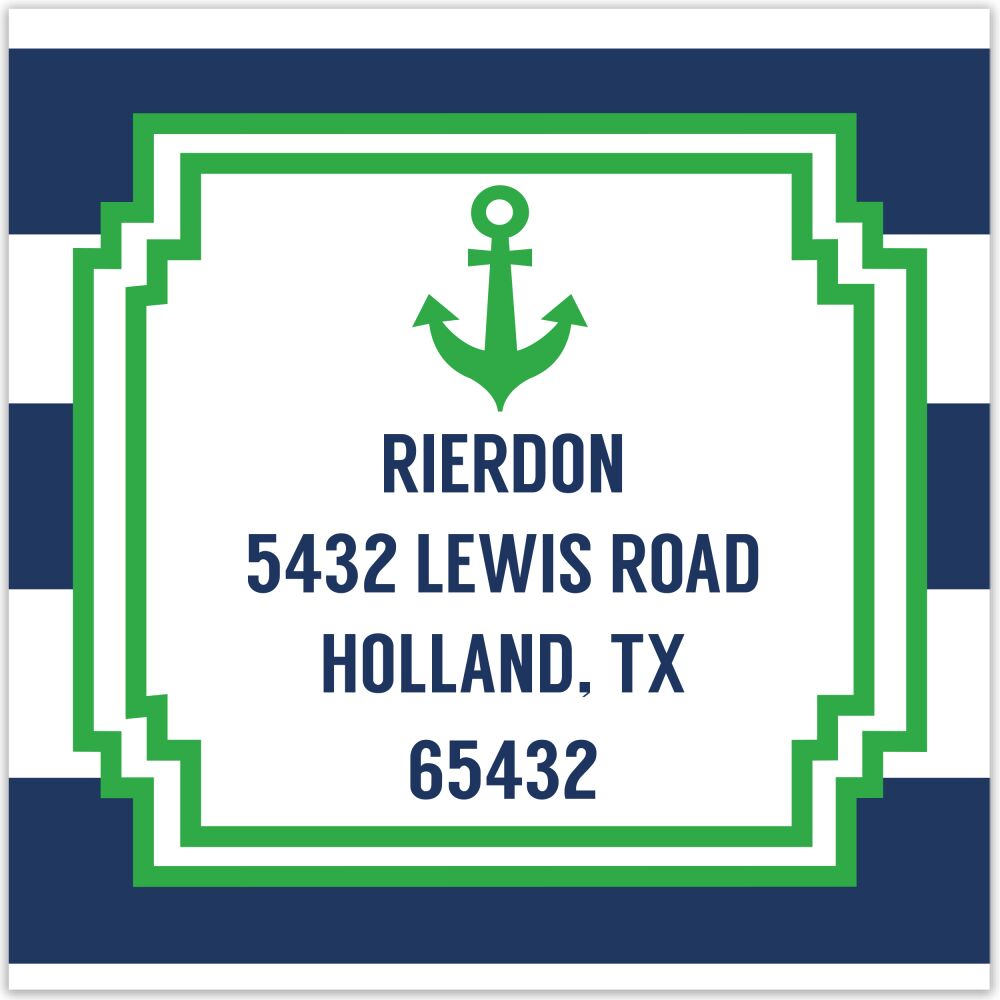 Nautical Square Return Address Sticker