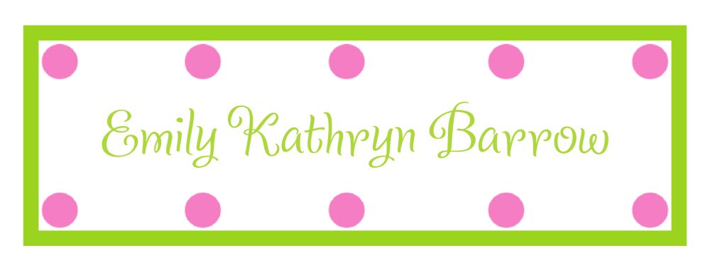 Pink and Green Dots Water-resistant Label