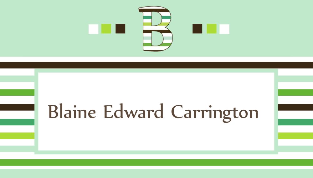 Green striped enclosure card