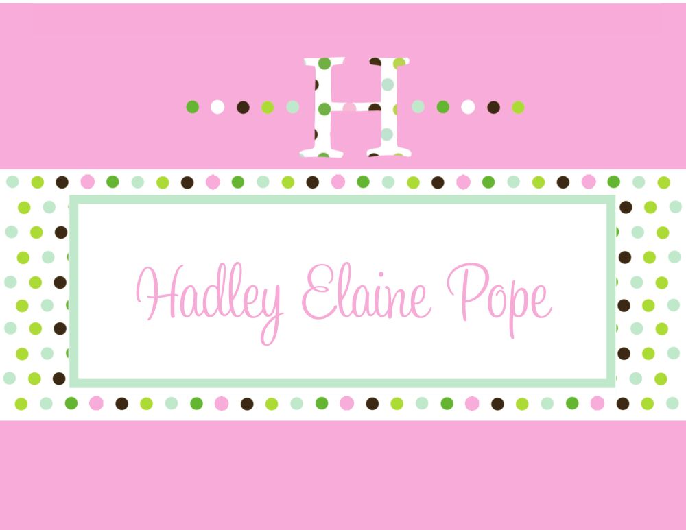 Bubblegum pink dotted initial notecard