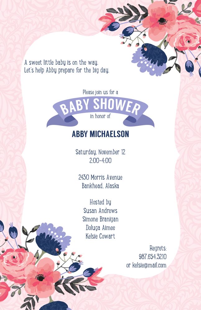 Flowery Baby Shower Invitation