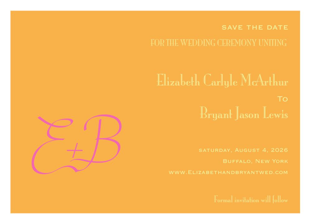 Peach Svelte Save The Date Card