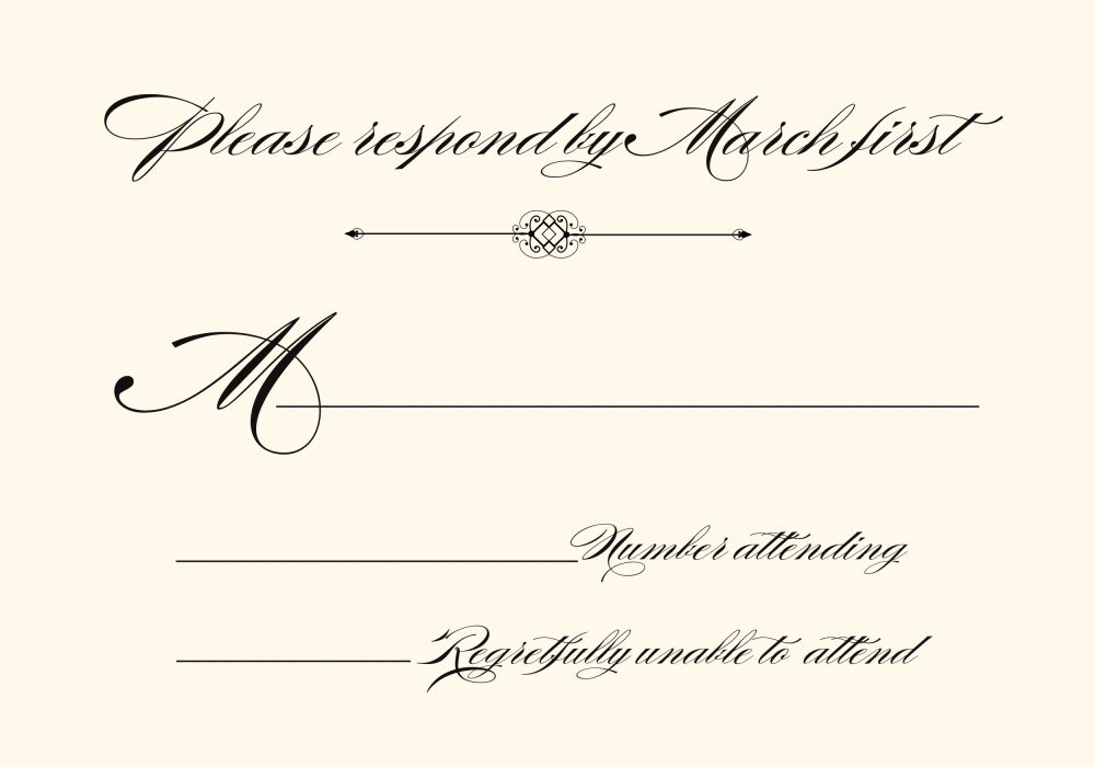 Calligraphy Reply Card