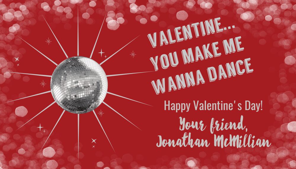 Disco Valentine Treat Bag and Topper