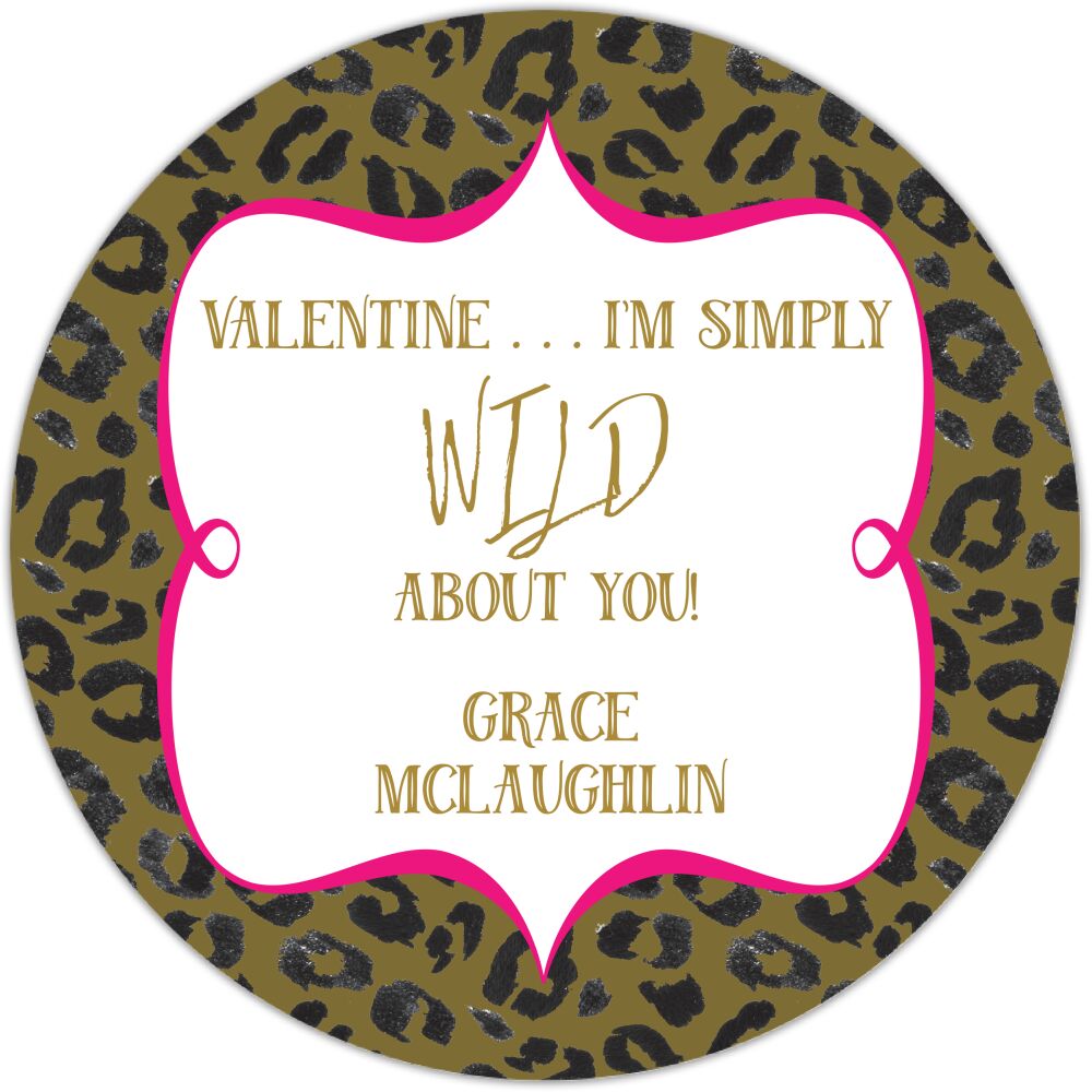 Wild Leopard Valentine Gift Sticker