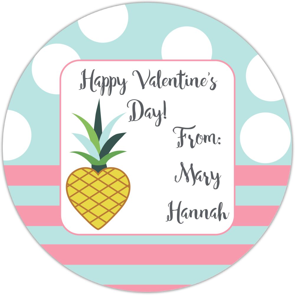 Pineapple Heart Valentine Gift Sticker