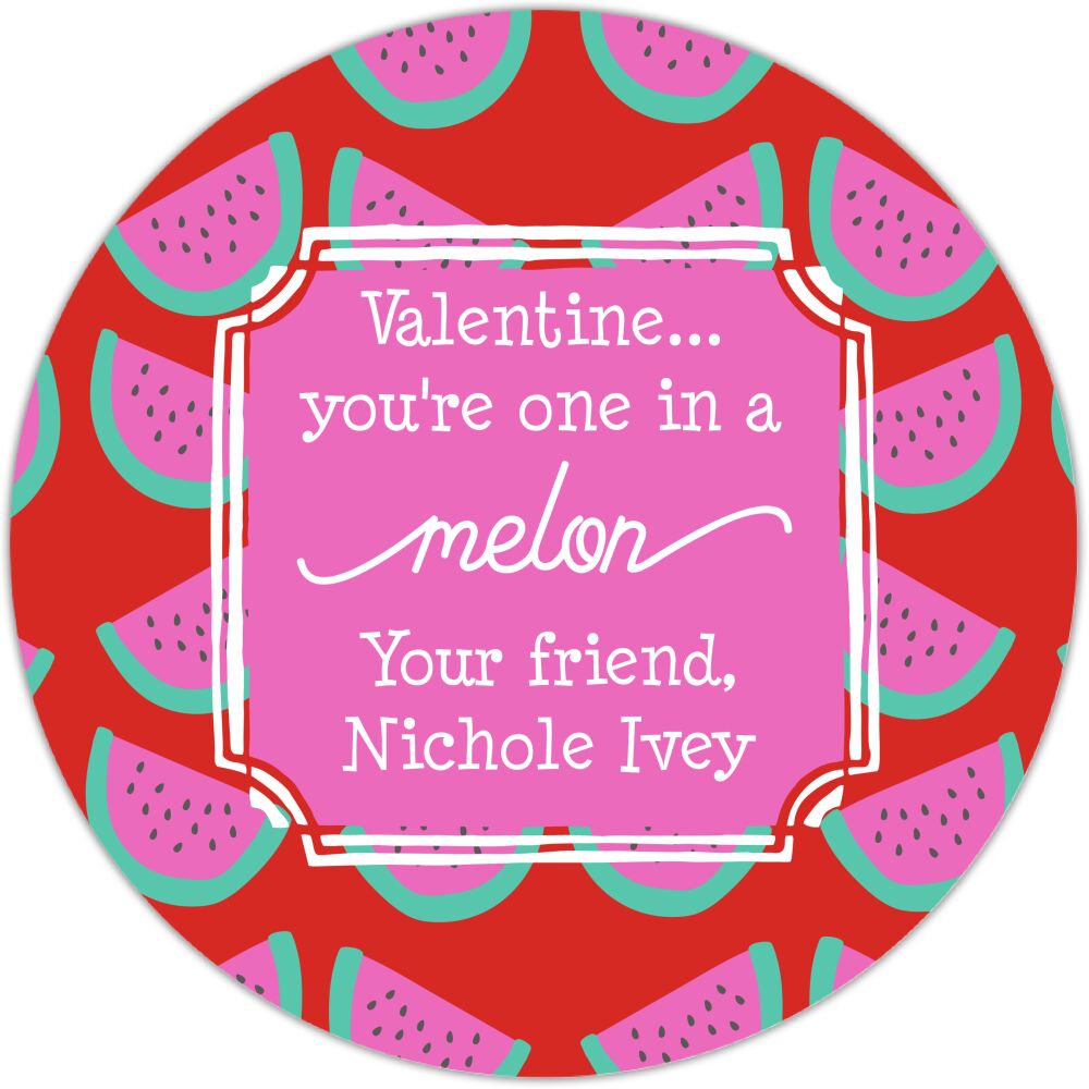 One in a Melon Valentine Gift Sticker