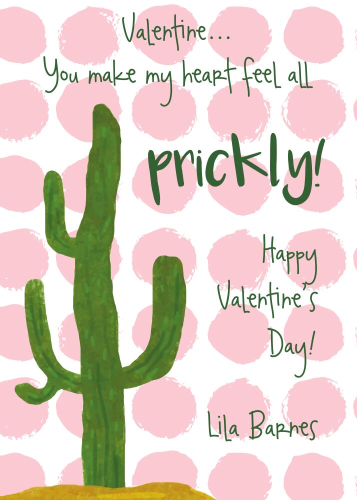 Prickly Cactus Valentine Card