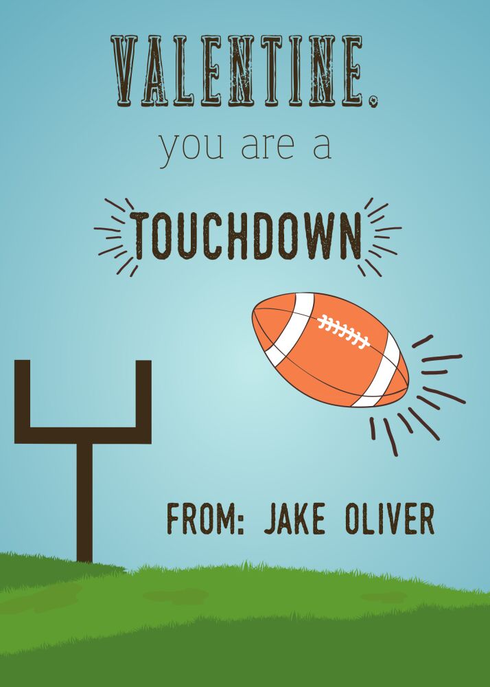 Touchdown Valentine Card