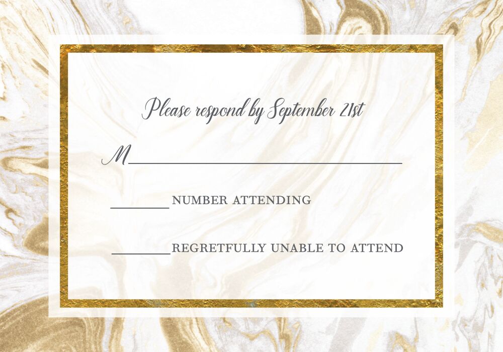 Marbled Elegance Reply Card