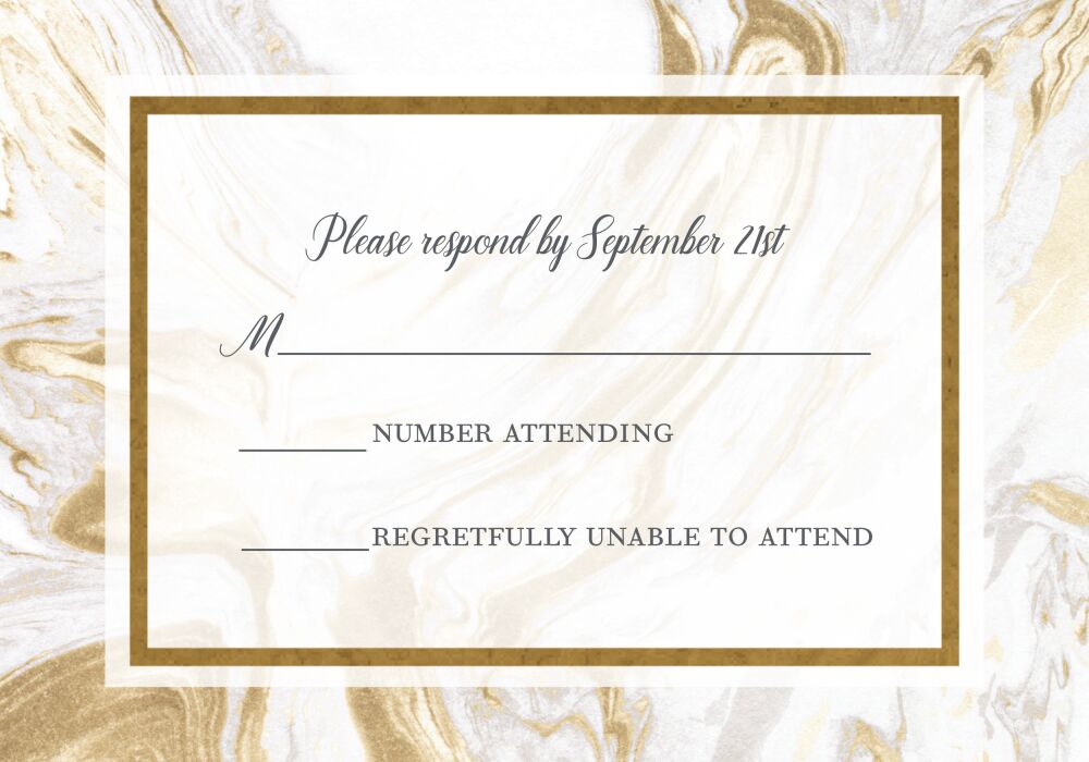 Lustrous Marble Foil-Pressed Reply Card