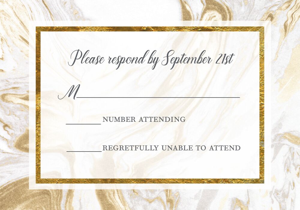 Marbled Elegance Reply Postcard