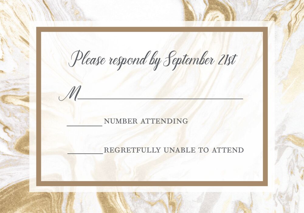 Lustrous Marble Reply Postcard