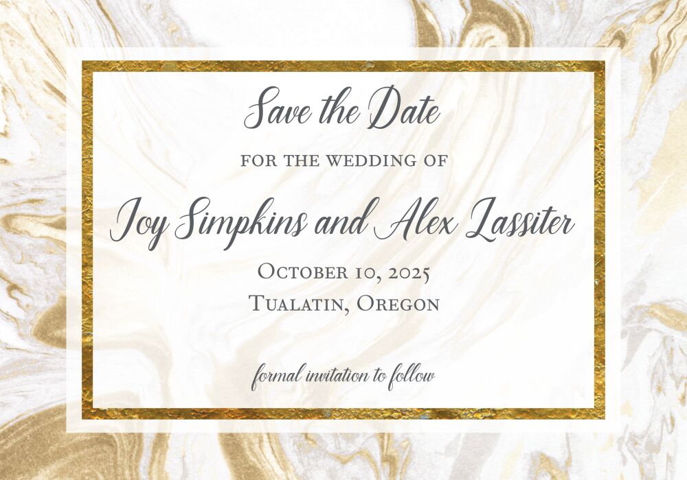 Marbled Elegance Save The Date Magnet