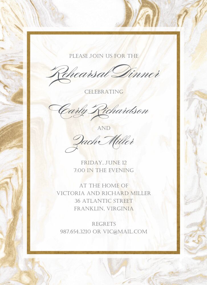Lustrous Marble Foil-Pressed Invitation