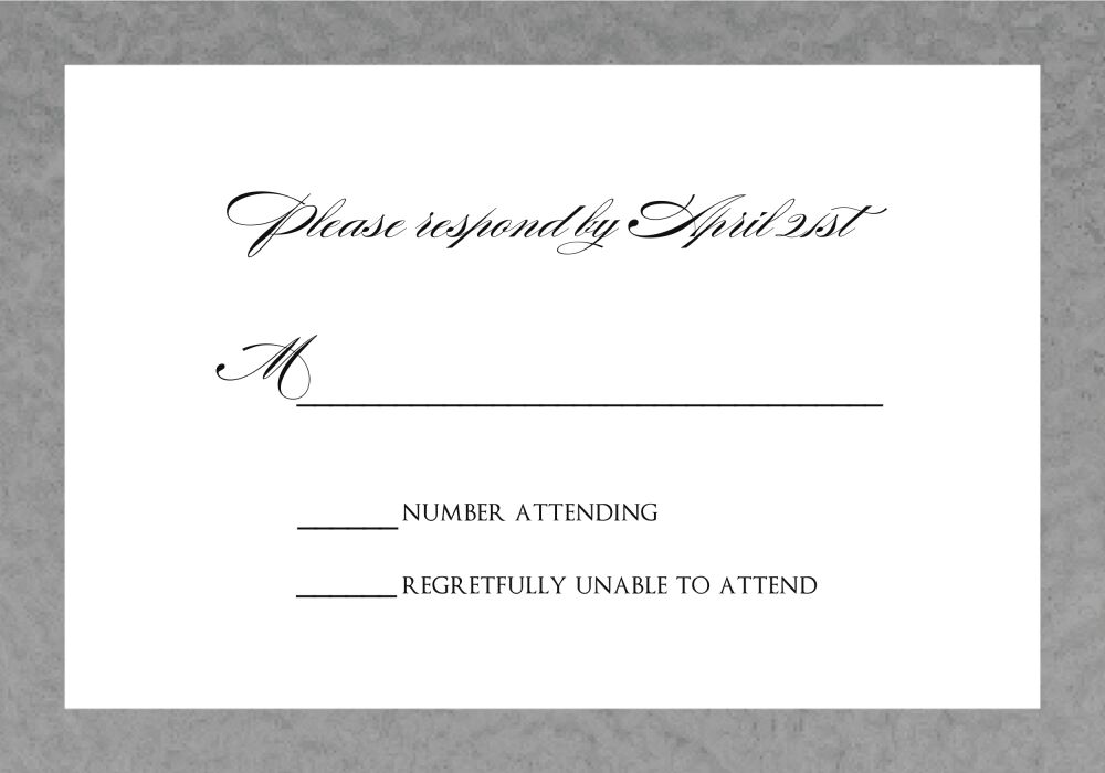 Brilliant Border on Black Foil-Pressed Reply Card