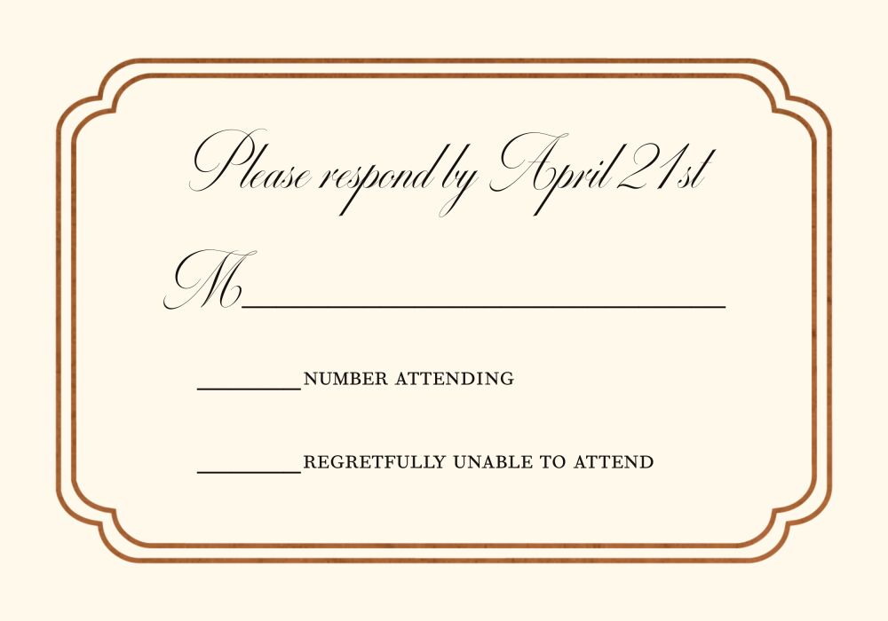 Shining Double Frame Foil-Pressed Reply Card