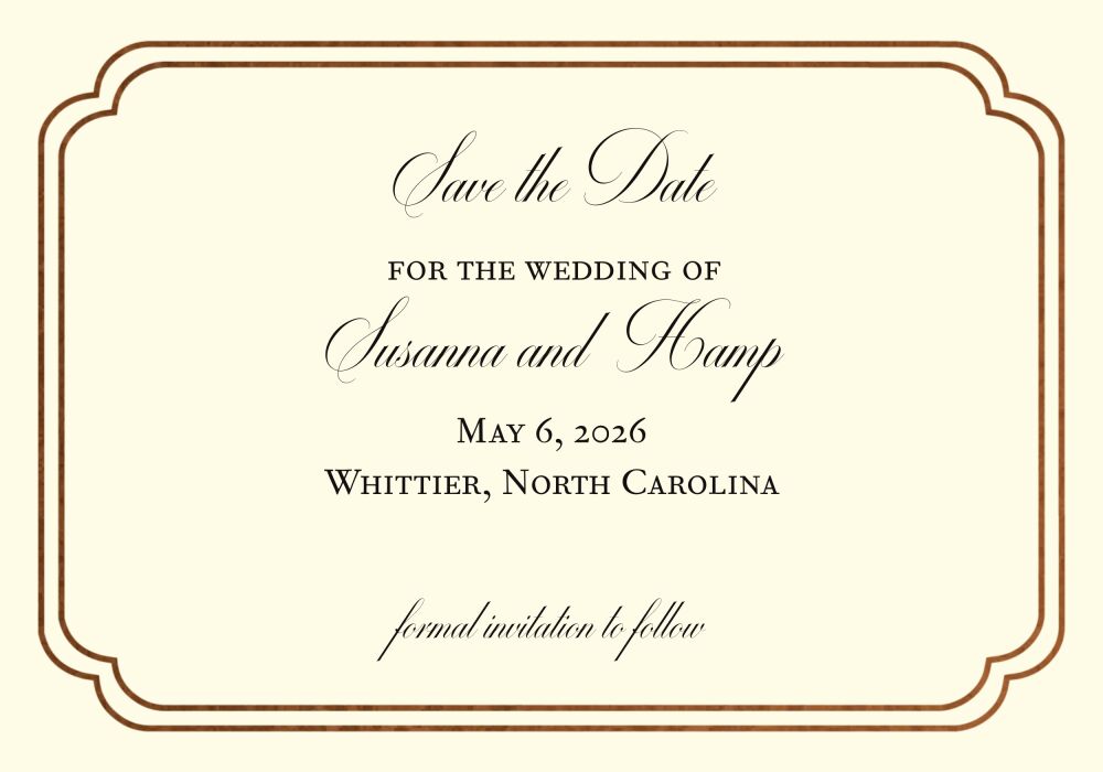 Shining Double Frame Save The Date Postcard