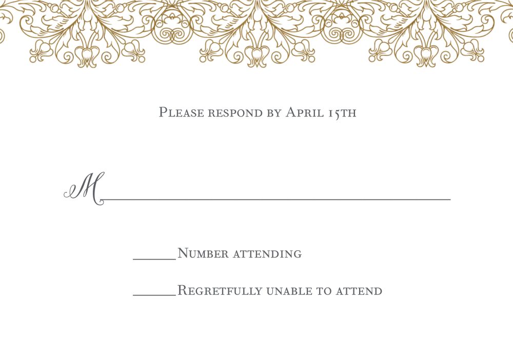 Gilded Lace Foil-Pressed Reply Card