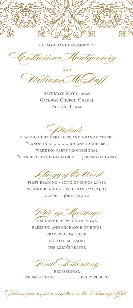 Gilded Lace Foil-Pressed Flat Program