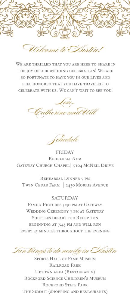 Gilded Lace Foil-Pressed Menu