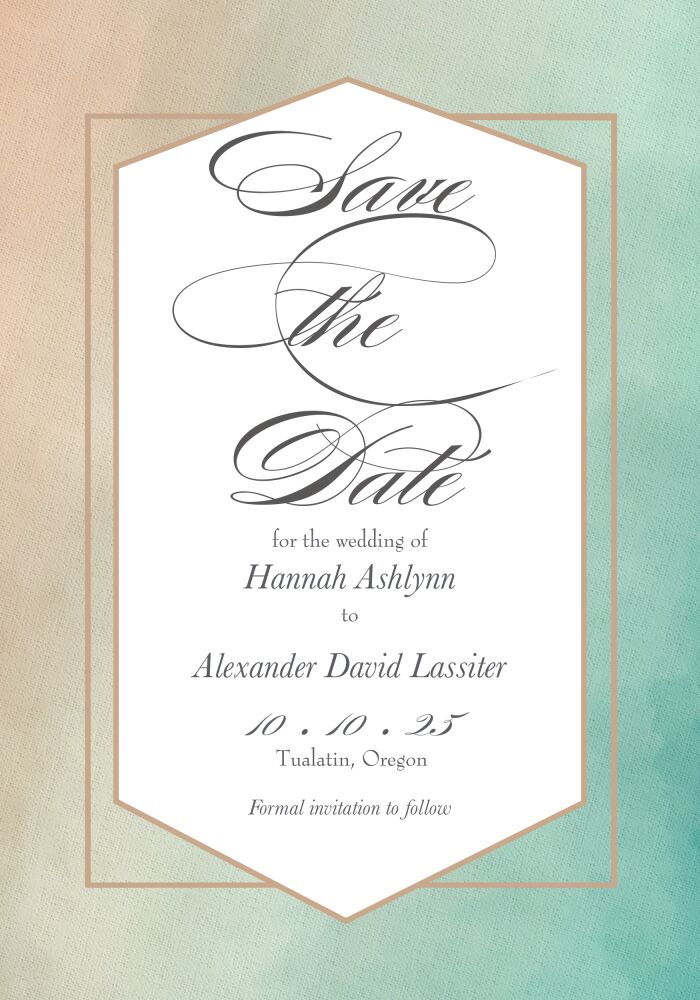 Metallic Ombre Save The Date Magnet