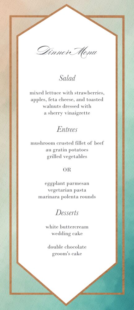 Metallic Ombre Foil-Pressed Menu