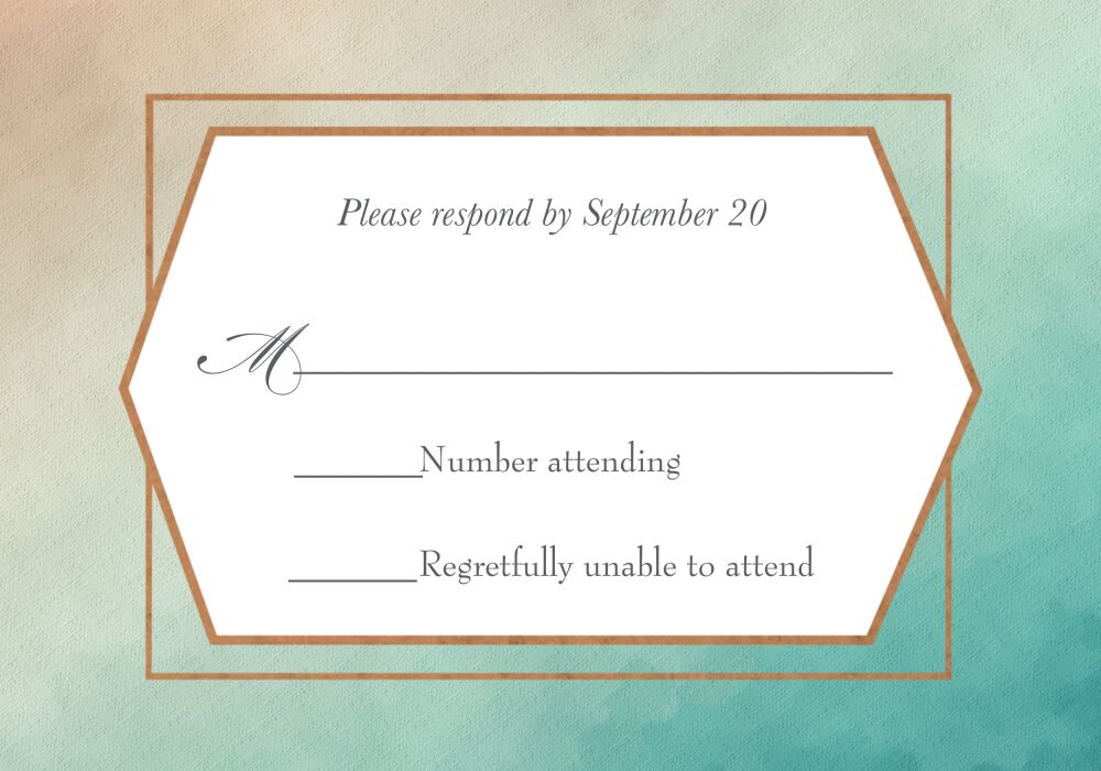Metallic Ombre Foil-Pressed Reply Card
