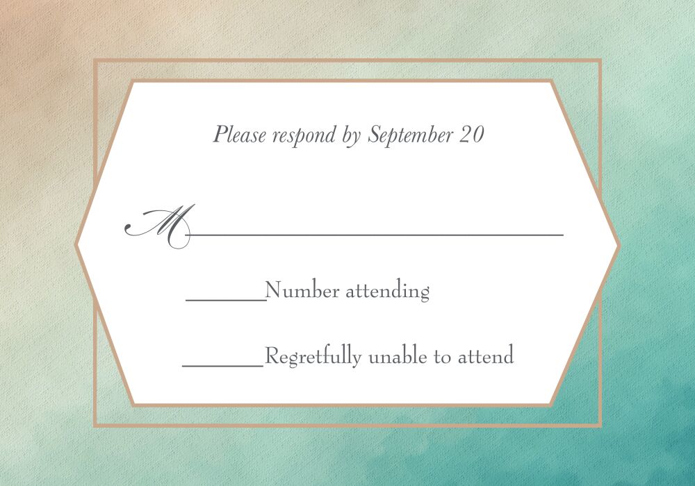 Metallic Ombre Reply Postcard
