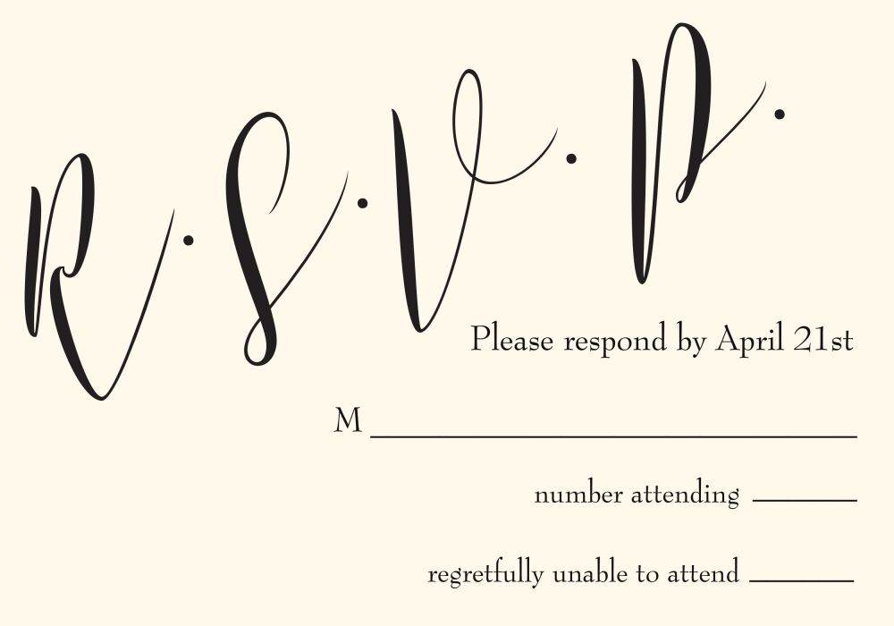 Slanted Script Reply Card