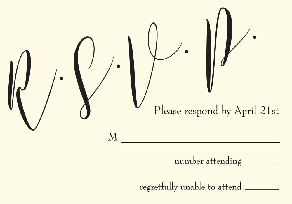 Slanted Script Reply Postcard