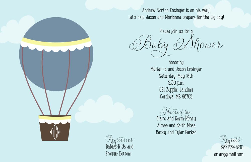 Hot Air Balloon Invitation