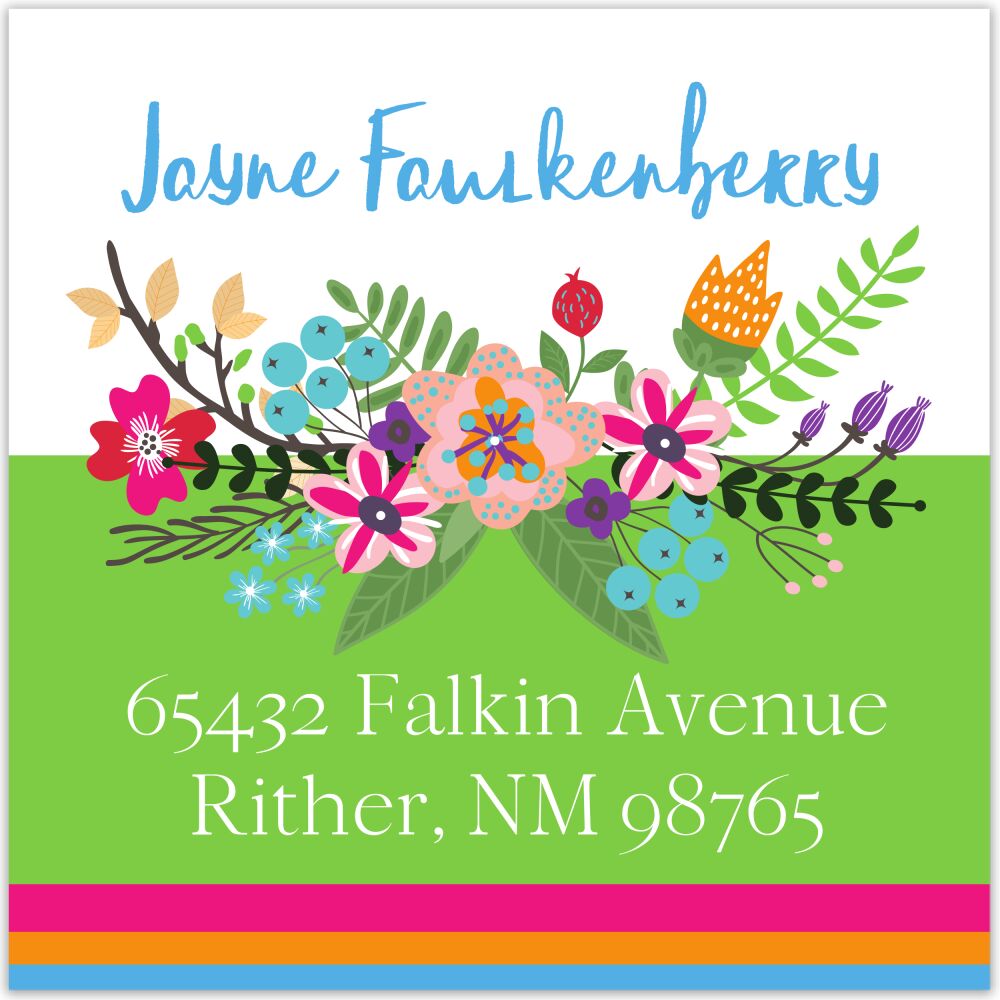 Botanical Bridal Shower Return Address Sticker