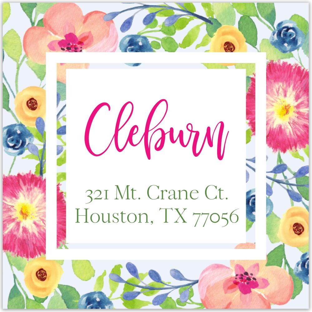 Happy Birthday Wreath Return Address Sticker