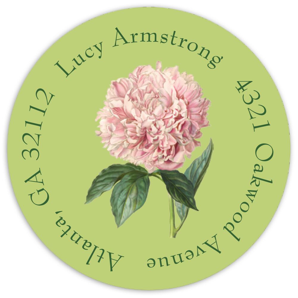 Watercolor Peony Return Address Sticker