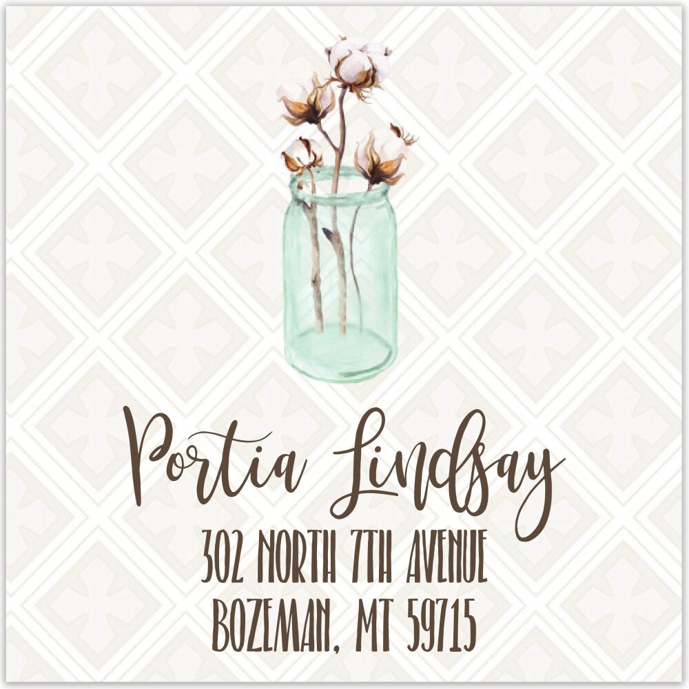 Cotton Stems Return Address Sticker