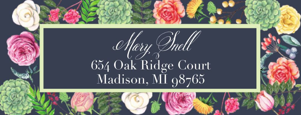 In Full Bloom Return Address Sticker