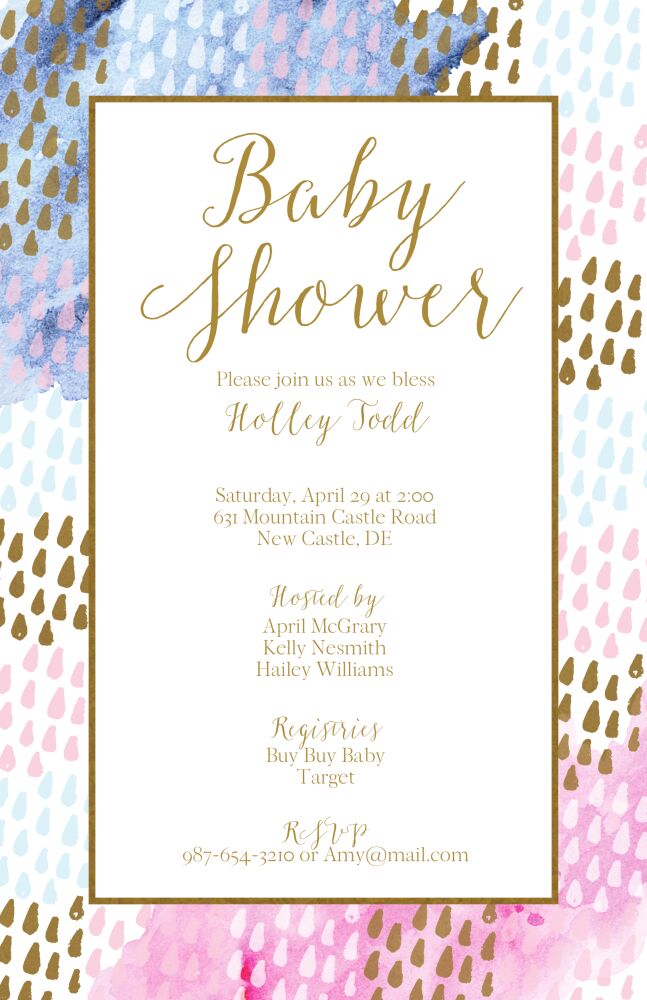 Watercolor Drops Invitation