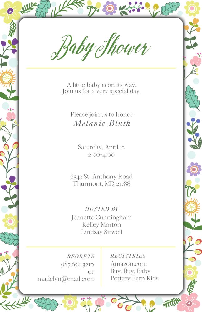 Baby Blooms Invitation