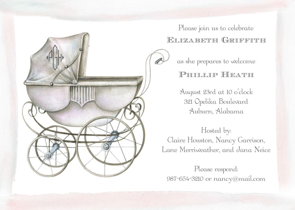 Watercolor Carriage Invitation