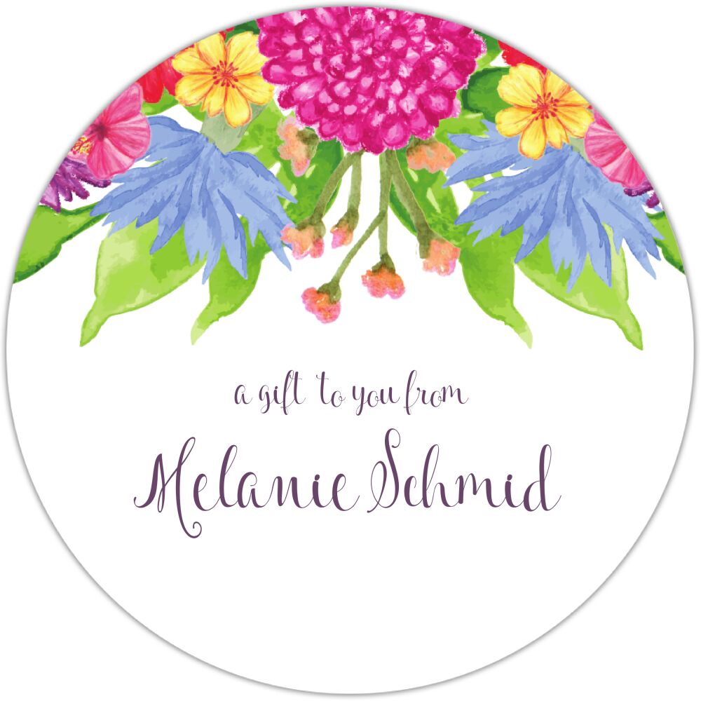 Floral Circle Gift Sticker