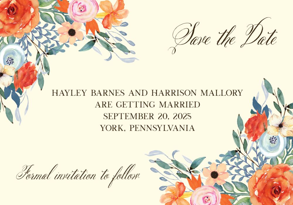 Fresh Floral Save the Date-Magnet 