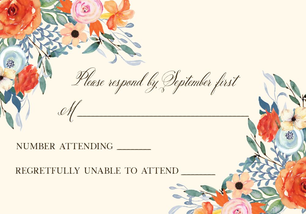 Fresh Floral Reply Card 