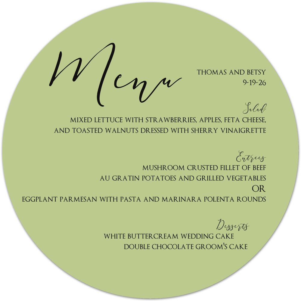 Create Your Own Round Menu 