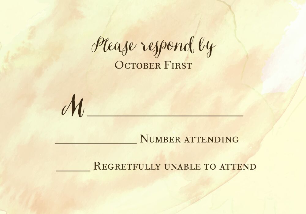 Watercolor Background Reply Card