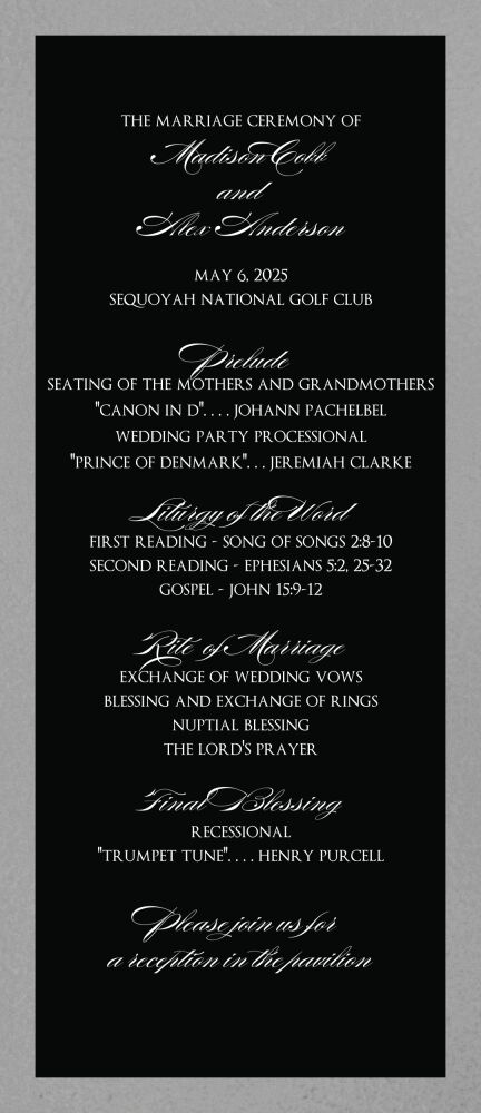 Brilliant Border on Black Foil-Pressed Flat Program